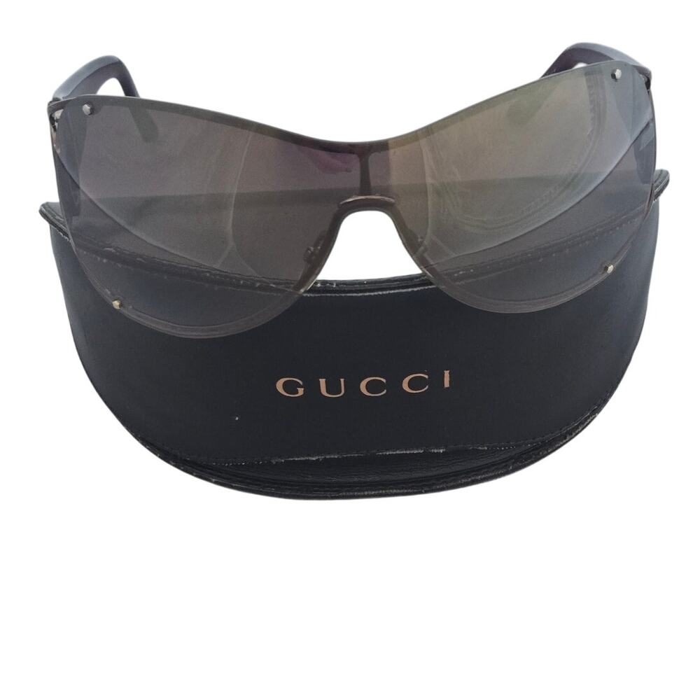Gucci Vintage GG 2764/S Brown & Bronze Horsebit Oversized Sunglasses w/ Case